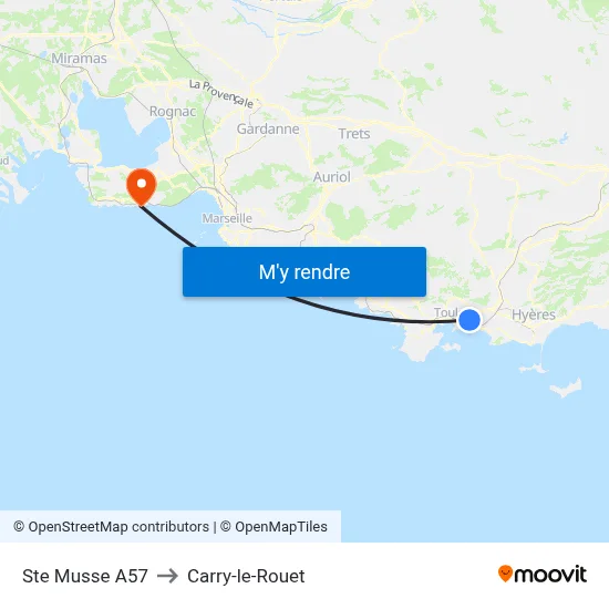 Ste Musse A57 to Carry-le-Rouet map