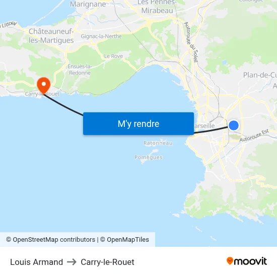 Louis Armand to Carry-le-Rouet map