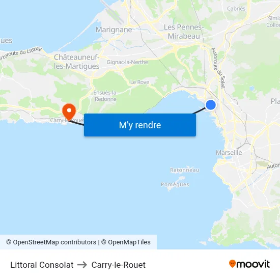 Littoral Consolat to Carry-le-Rouet map