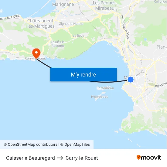 Caisserie Beauregard to Carry-le-Rouet map
