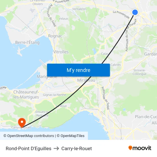 Rond-Point D'Eguilles to Carry-le-Rouet map