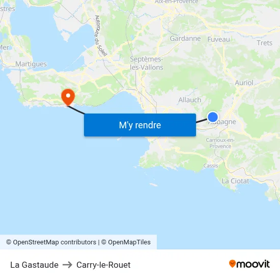 La Gastaude to Carry-le-Rouet map