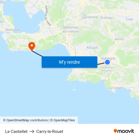 Le Castellet to Carry-le-Rouet map