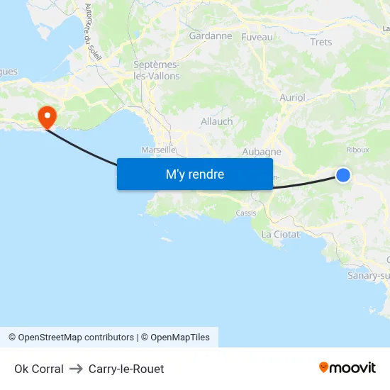 Ok Corral to Carry-le-Rouet map