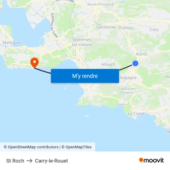 St Roch to Carry-le-Rouet map