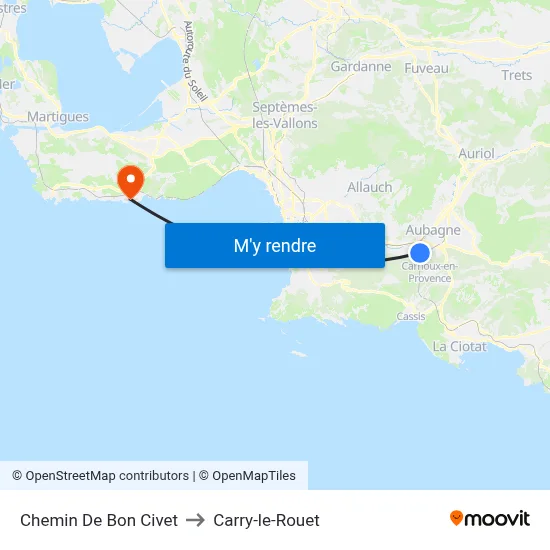 Chemin De Bon Civet to Carry-le-Rouet map