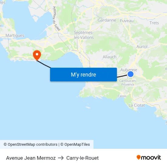 Avenue Jean Mermoz to Carry-le-Rouet map
