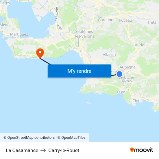 La Casamance to Carry-le-Rouet map