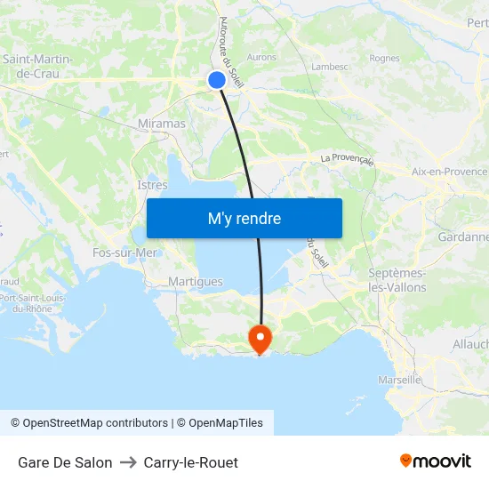 Gare De Salon to Carry-le-Rouet map