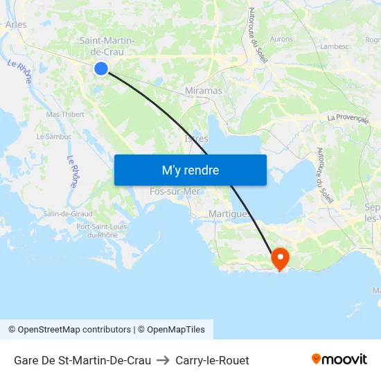 Gare De St-Martin-De-Crau to Carry-le-Rouet map