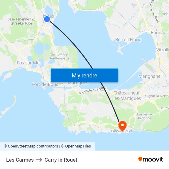Les Carmes to Carry-le-Rouet map
