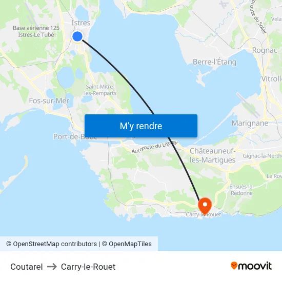 Coutarel to Carry-le-Rouet map