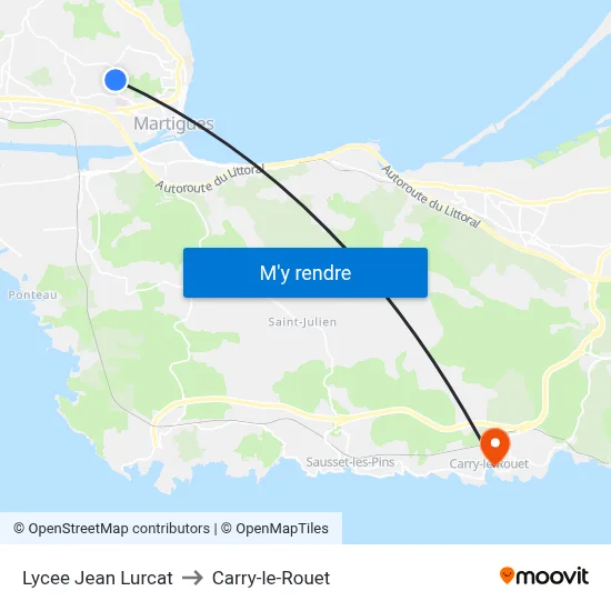 Lycee Jean Lurcat to Carry-le-Rouet map