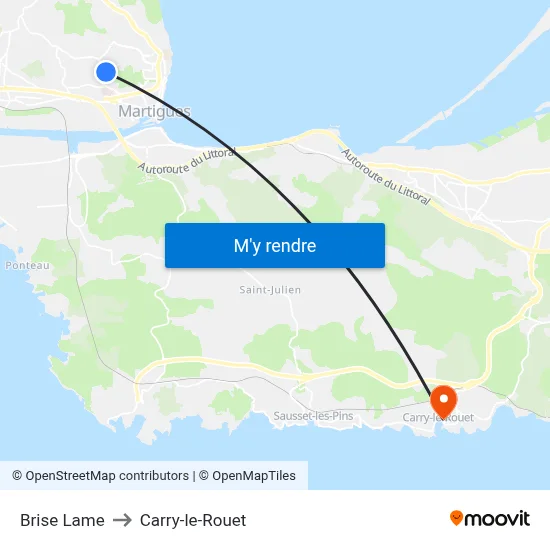 Brise Lame to Carry-le-Rouet map