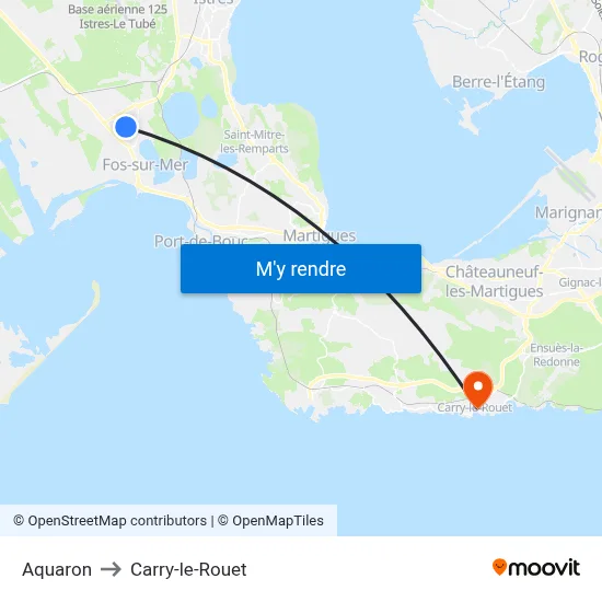 Aquaron to Carry-le-Rouet map