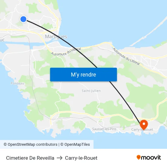 Cimetiere De Reveilla to Carry-le-Rouet map