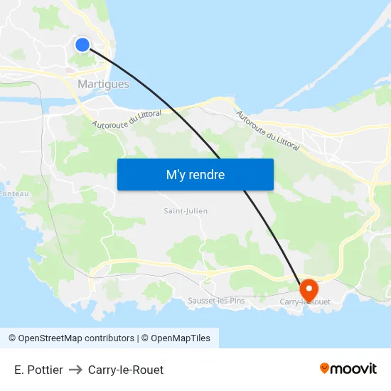 E. Pottier to Carry-le-Rouet map