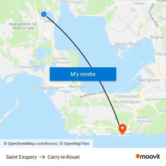 Saint Exupery to Carry-le-Rouet map