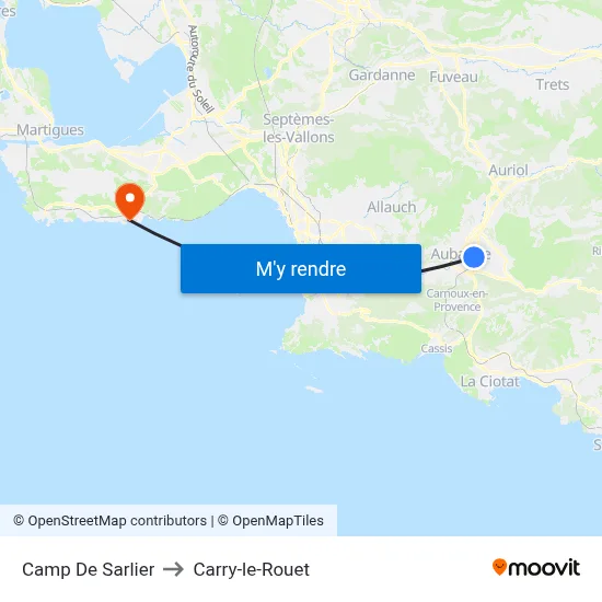 Camp De Sarlier to Carry-le-Rouet map