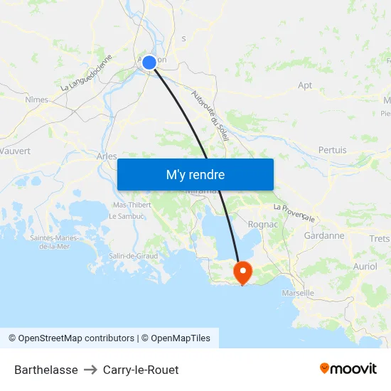 Barthelasse to Carry-le-Rouet map