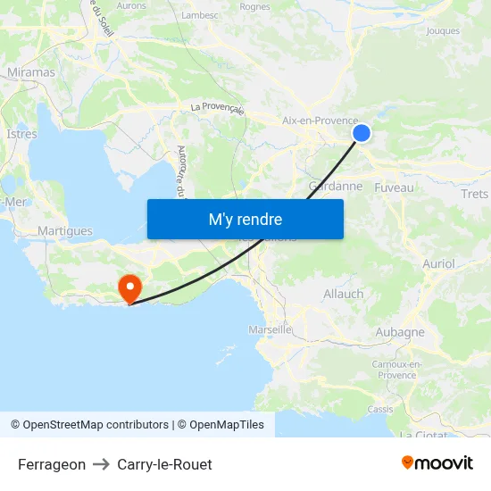 Ferrageon to Carry-le-Rouet map