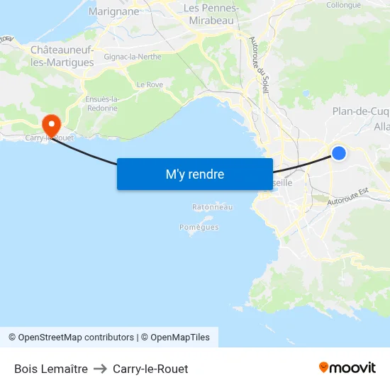 Bois Lemaître to Carry-le-Rouet map