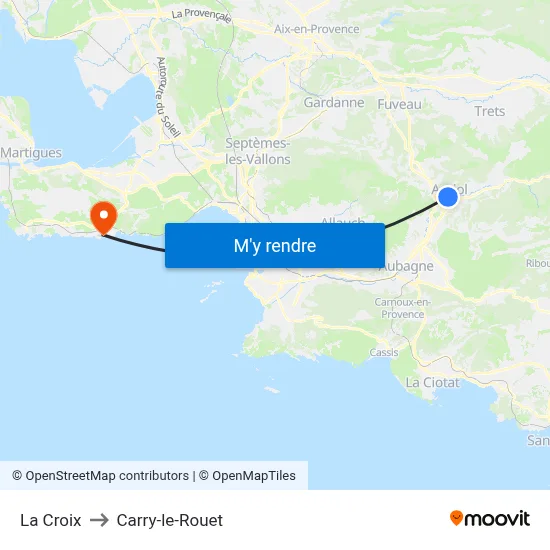 La Croix to Carry-le-Rouet map