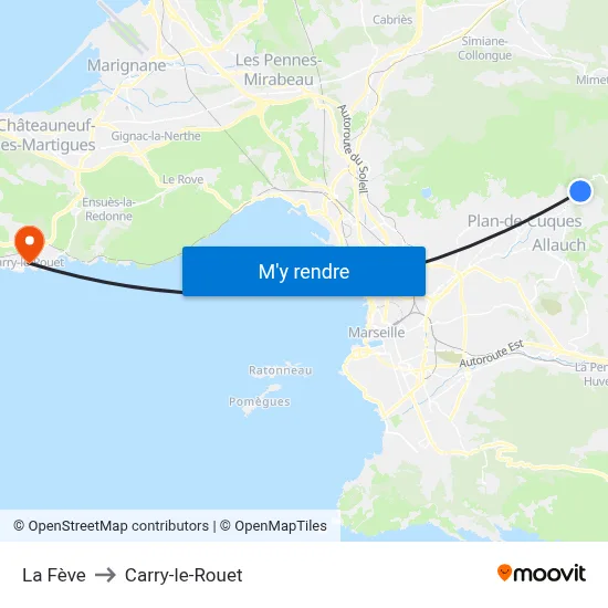 La Fève to Carry-le-Rouet map