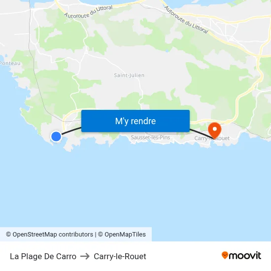 La Plage De Carro to Carry-le-Rouet map