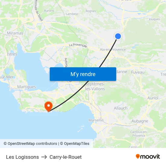 Les Logissons to Carry-le-Rouet map