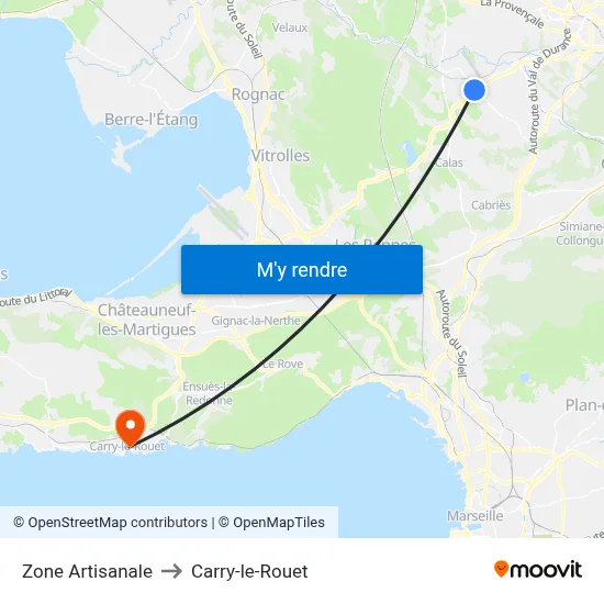 Zone Artisanale to Carry-le-Rouet map