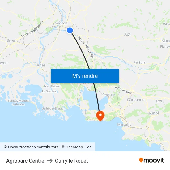 Agroparc Centre to Carry-le-Rouet map
