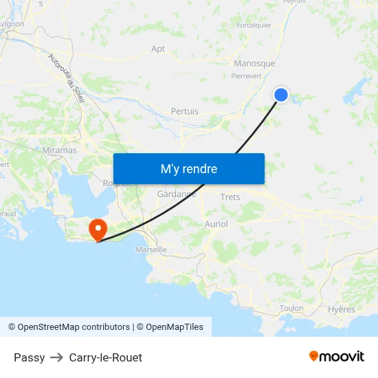 Passy to Carry-le-Rouet map