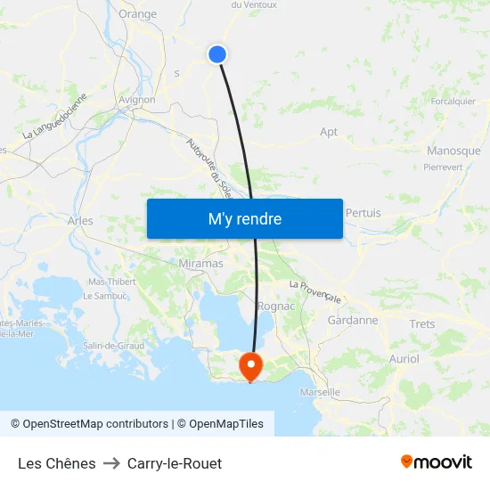Les Chênes to Carry-le-Rouet map