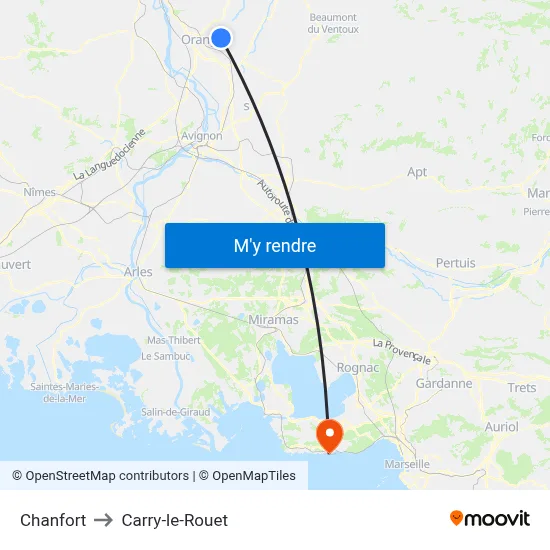 Chanfort to Carry-le-Rouet map