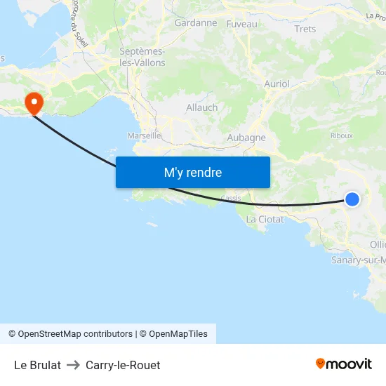 Le Brulat to Carry-le-Rouet map