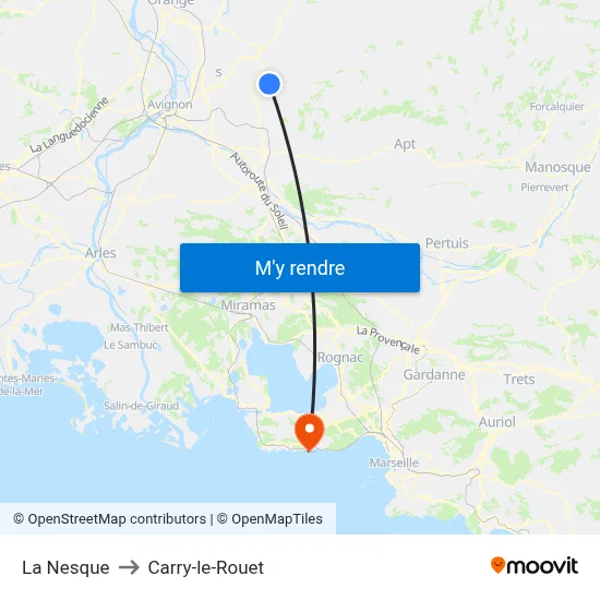 La Nesque to Carry-le-Rouet map