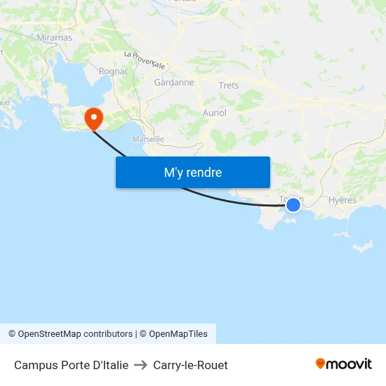 Campus Porte D'Italie to Carry-le-Rouet map