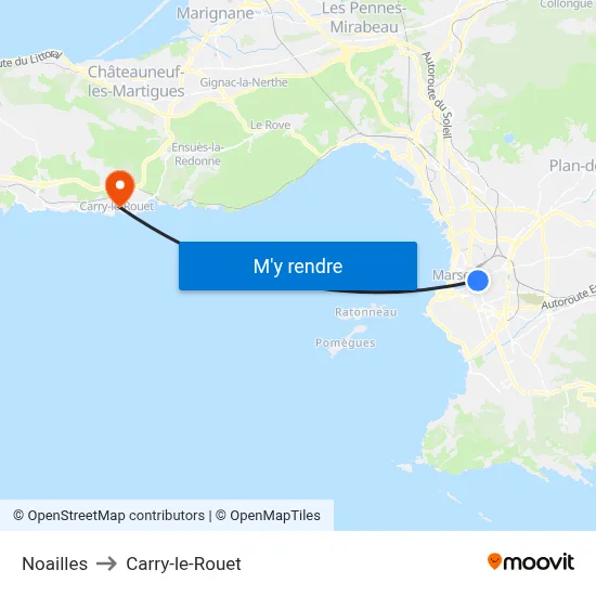 Noailles to Carry-le-Rouet map