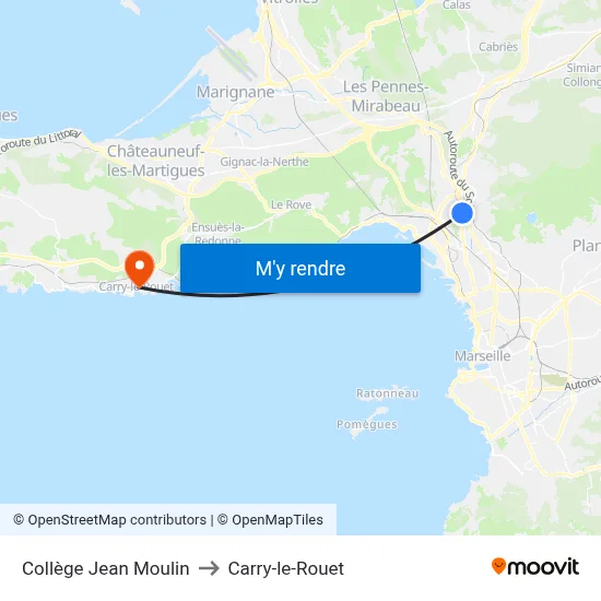 Collège Jean Moulin to Carry-le-Rouet map