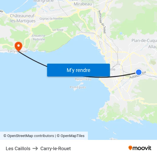 Les Caillols to Carry-le-Rouet map