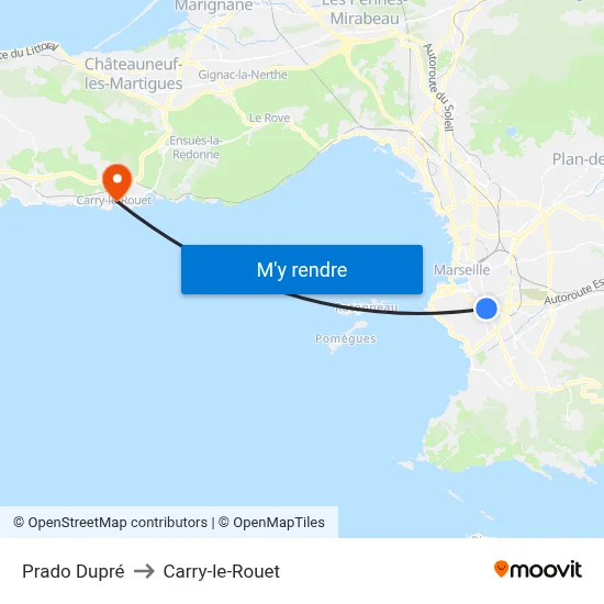 Prado Dupré to Carry-le-Rouet map