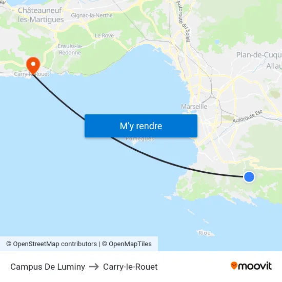 Campus De Luminy to Carry-le-Rouet map