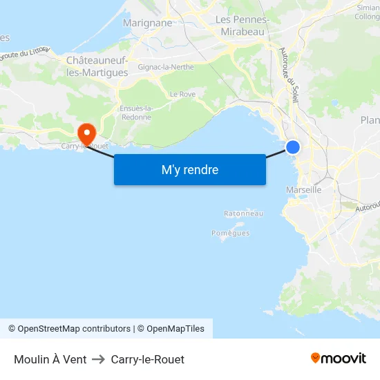 Moulin À Vent to Carry-le-Rouet map