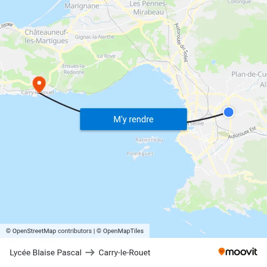Lycée Blaise Pascal to Carry-le-Rouet map