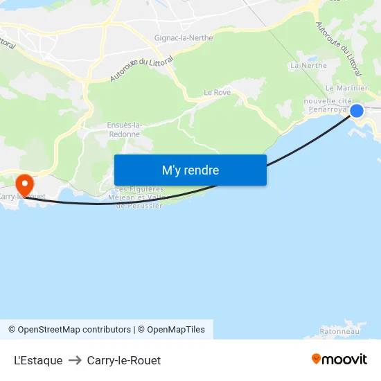 L'Estaque to Carry-le-Rouet map