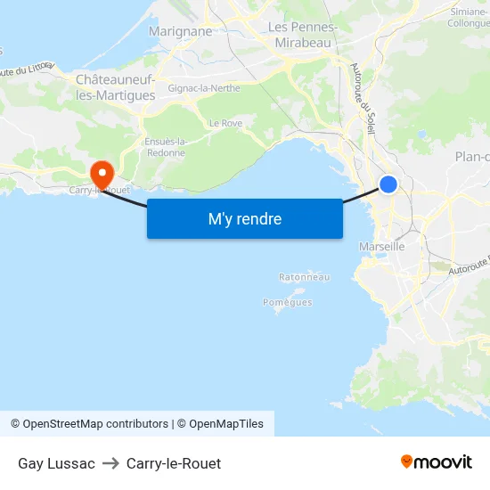 Gay Lussac to Carry-le-Rouet map
