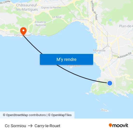 Cc Sormiou to Carry-le-Rouet map