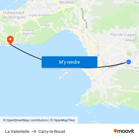 La Valentelle to Carry-le-Rouet map