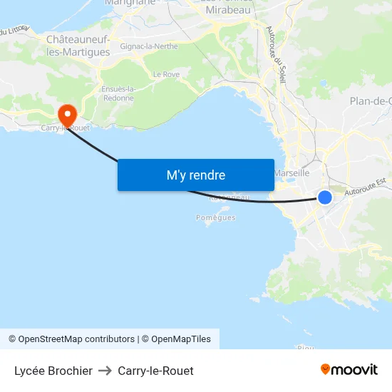 Lycée Brochier to Carry-le-Rouet map